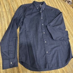 Long sleeve button down size medium blue shirt